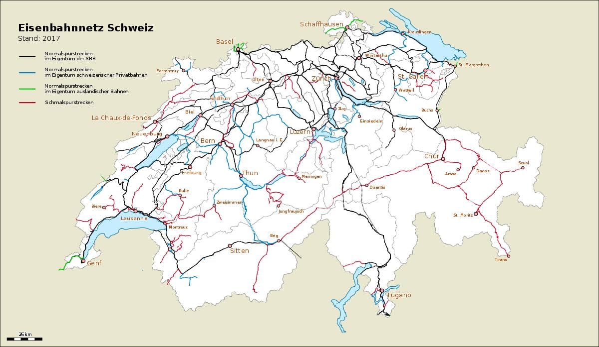 карта на Швейцария пристанища