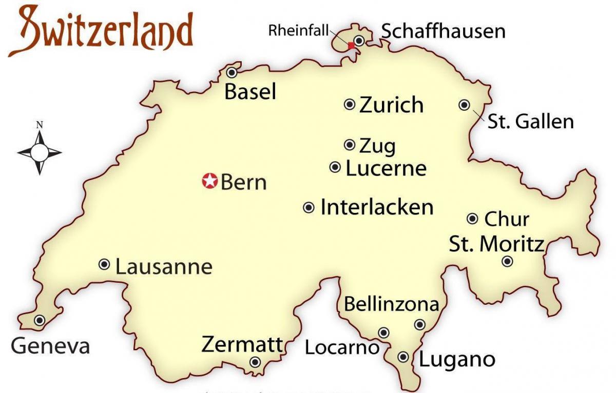 Цюрих, Швейцария на картата
