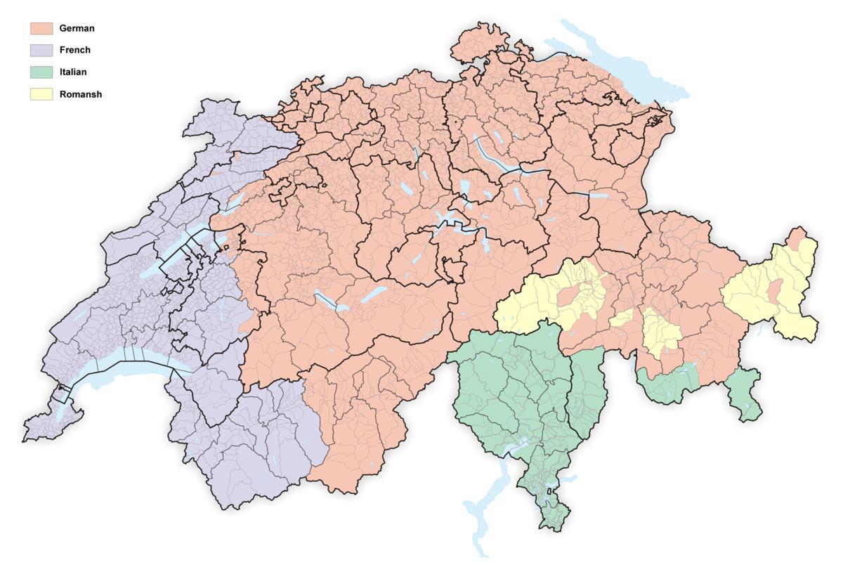 карта на Швейцария език