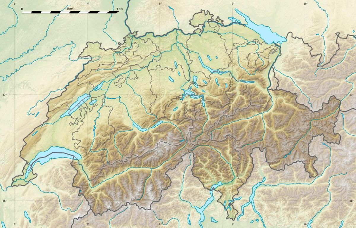 карта на Швейцария облекчение