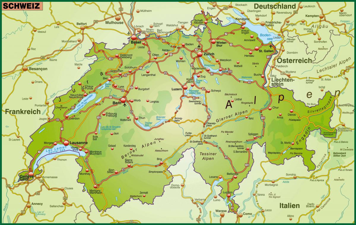 карта улица картата Базел, Швейцария