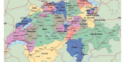 Подробна карта на Швейцария
