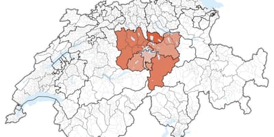 Карта на централна Швейцария 