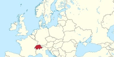Карта на света с Швейцария, подчерта