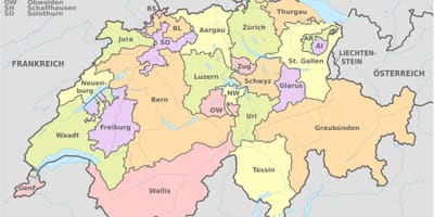 Швейцария карта на страната