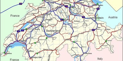 Карта на Швейцария планината