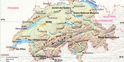 Карта на летища в Швейцария