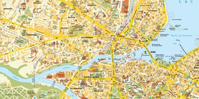 Карта на улиците на Женева, Швейцария