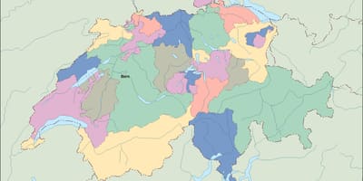 Карта на политическата карта на Швейцария