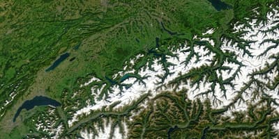 Карта на Швейцария със сателитни