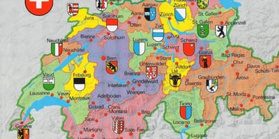 Карта на туристическа карта на Цюрих, Швейцария
