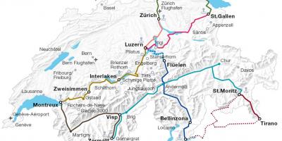 Швейцария жп маршрут на картата