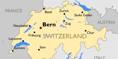 Карта на Швейцария с големи градове