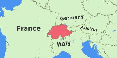 Карта на Швейцария и съседните страни